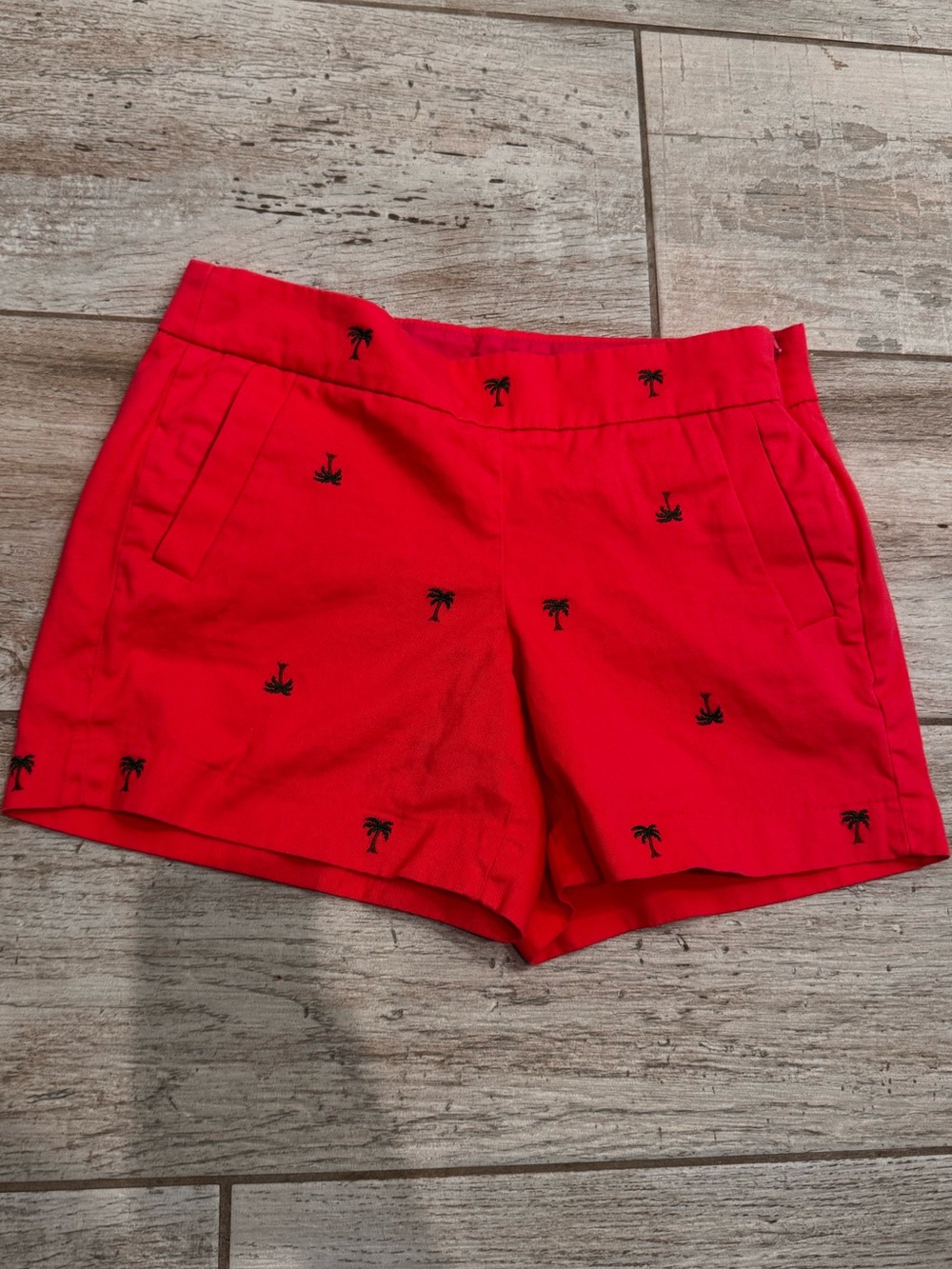 Hot Pink Embroidered Palm-Print Women’s Shorts